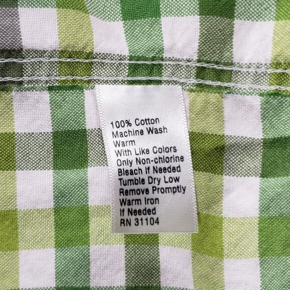 Button Down Checked Green Long Sleeve Plaid Saddlebred Vintage Oxford Mens Sz L - Picture 4 of 5